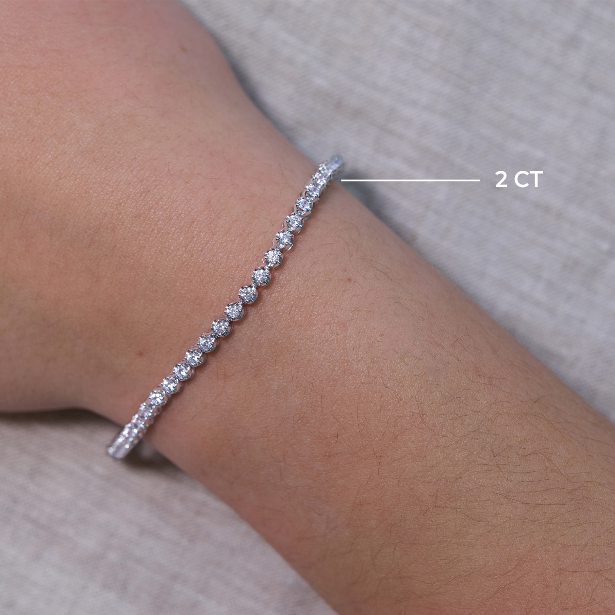 Additional Image 1 for  2 ctw Round Lab Grown Diamond Petite Tennis Bracelet - 7 Inches